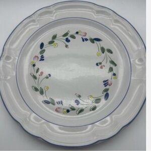 One 10.5” Vintage Floral Expressions Hand Decorated Stoneware